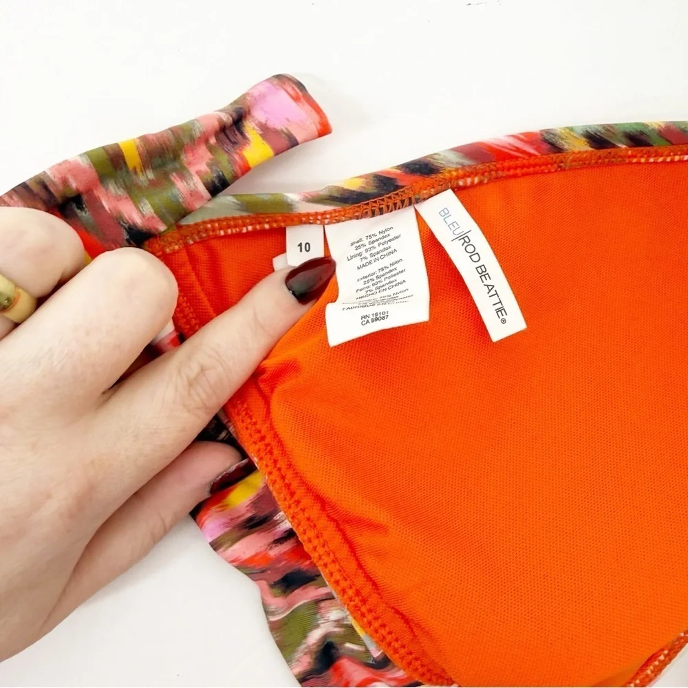 BLEU ROD BEATTIE | Free Spirit Ikat Halter with Ring Swim Bikini Top Sz. 10